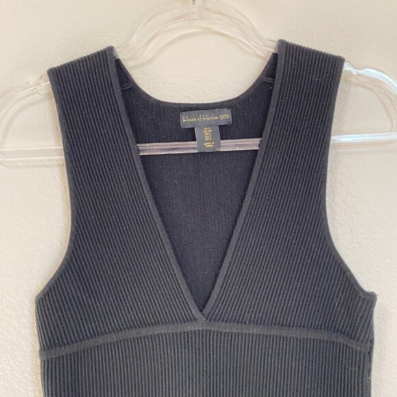 House of Harlow 1960 Luxe Essentials Sleeveless V Neck Ribbed Mini Dress… - Picture 5 of 8